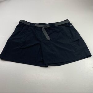Columbia Cargo Shorts Men Size XL Black‎ Belted Pull On Lightweight Pockets